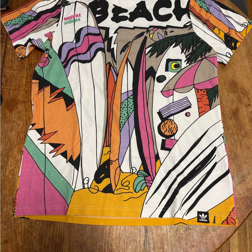 Adidas Graphic T Shirt - Beach design